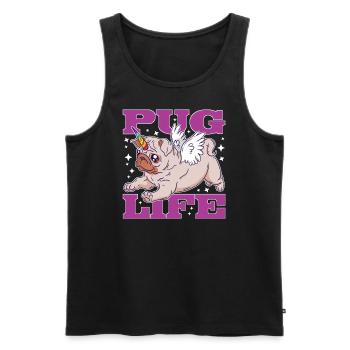 Pug Life - Men's Premium Organic Tank Top - black - Front - AI Model Male 178 light (178cm)