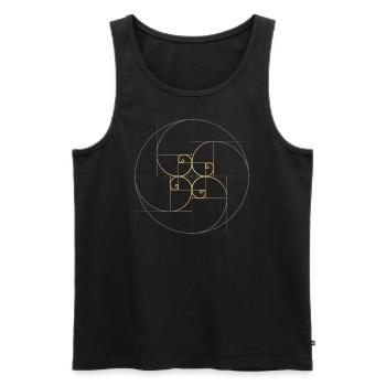 Fibonacci spirales géométrie de la section dorée Phi - Débardeur bio Premium Homme - noir - Devant - AI Model Male 178 light (178cm)