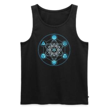 Metatrons Würfel, Heilige Geometrie, Körper - Männer Premium Bio Tank Top - Schwarz - Vorne - AI Model Male 178 light (178cm)