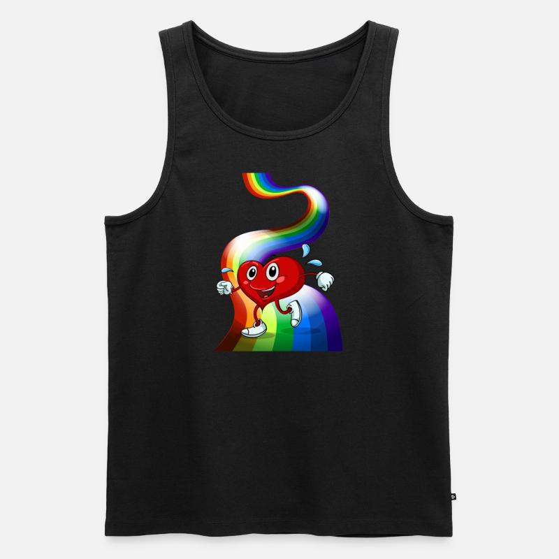 pride flagge Regenbogen - Männer Premium Bio Tank Top - Schwarz