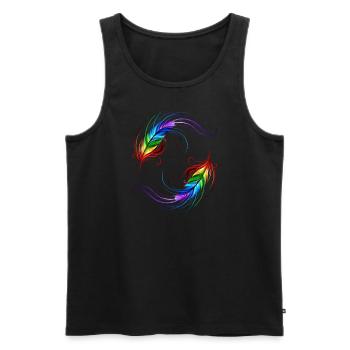 Pride rainboggen flag colorful feather LGBT - Men's Premium Organic Tank Top - black - Front - AI Model Male 178 light (178cm)