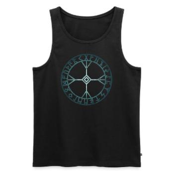Symbol Wikinger Rune Algiz Odin Thor Loki Asgard - Männer Premium Bio Tank Top - Schwarz - Vorne - AI Model Male 178 light (178cm)