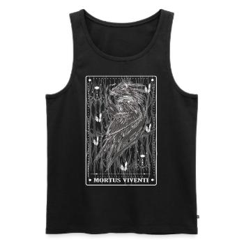 Gothic - Mortus Viventi Tarot Card - Design - Men's Premium Organic Tank Top - black - Front - AI Model Male 178 light (178cm)