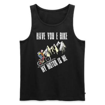 Have you E-Bike? My Motor is me - Männer Premium Bio Tank Top - Schwarz - Vorne - AI Model Male 178 light (178cm)