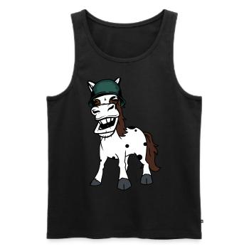 Funny Horse Gaul Army Horse Safety Helmet Soldier - Men's Premium Organic Tank Top - black - Front - AI Model Male 178 light (178cm)