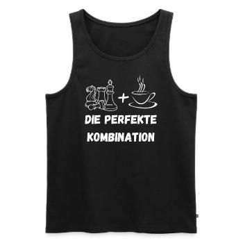 Schachspieler Schachverein Schach Kaffee Tee - Männer Premium Bio Tank Top - Schwarz - Vorne - Michal (187cm)
