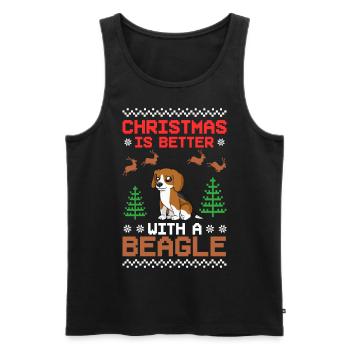 Beagle Dog Puppy Owner Lover Christmas - Men's Premium Organic Tank Top - black - Front - Michal (187cm)