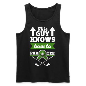 Golf t Shirt Design - Männer Premium Bio Tank Top - Schwarz - Vorne - AI Model Male 178 light (178cm)