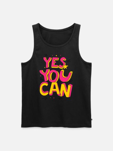 Yes you can - Men's Premium Organic Tank Top - black