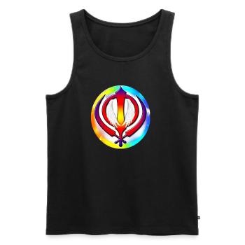 Sikh Khanda Glaube - Männer Premium Bio Tank Top - Schwarz - Vorne - AI Model Male 178 light (178cm)