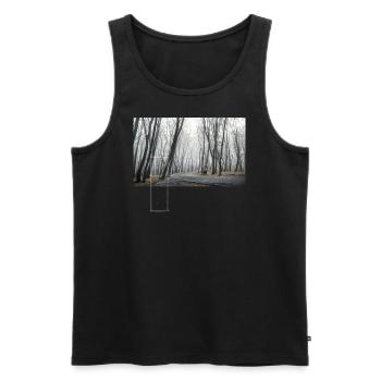Fog I (EPHEMERAL series) - Men's Premium Organic Tank Top - black - Front - AI Model Male 178 light (178cm)