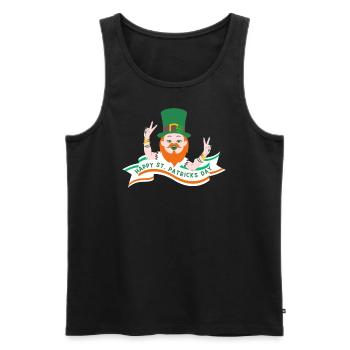 St. Patricks Day Irisch Kleeblatt Kobold Feiertag - Männer Premium Bio Tank Top - Schwarz - Vorne - AI Model Male 178 light (178cm)