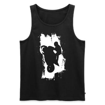 Wheeli Rider Blanc - Débardeur bio Premium Homme - noir - Devant - AI Model Male 178 light (178cm)