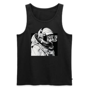 Lost Astronaut - Men's Premium Organic Tank Top - black - Front - AI Model Male 178 light (178cm)