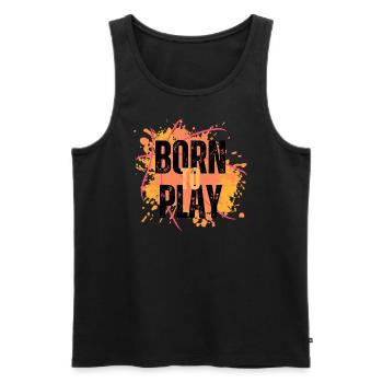 Born to Play - Men's Premium Organic Tank Top - black - Front - Michal (187cm)