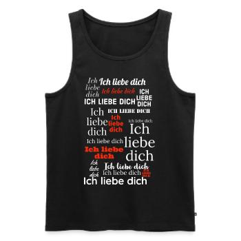 Ich liebe dich - Männer Premium Bio Tank Top - Schwarz - Vorne - Michal (187cm)