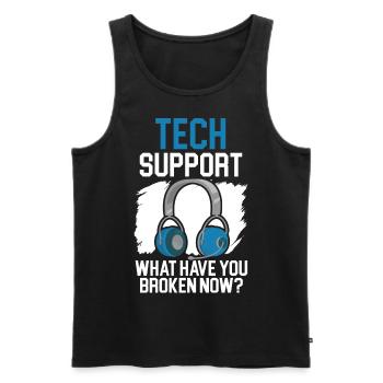 If all else fails Reboot Tech Support - Men's Premium Organic Tank Top - black - Front - AI Model Male 178 light (178cm)