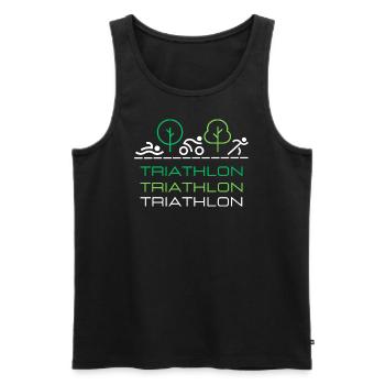 TRIATHLON - Männer Premium Bio Tank Top - Schwarz - Vorne - AI Model Male 178 light (178cm)