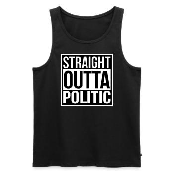 Straight outta Politic - Männer Premium Bio Tank Top - Schwarz - Vorne - Michal (187cm)