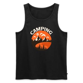 Camping à la montagne - Débardeur bio Premium Homme - noir - Devant - Michal (187cm)