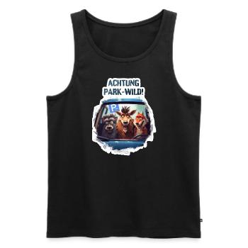 Park-Wild, Parkwild im Wildpark (Herren Damen) - Männer Premium Bio Tank Top - Schwarz - Vorne - Michal (187cm)