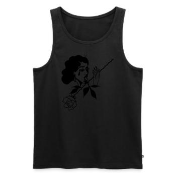 Rose "Licking the pain" - Männer Premium Bio Tank Top - Schwarz - Vorne - AI Model Male 178 light (178cm)