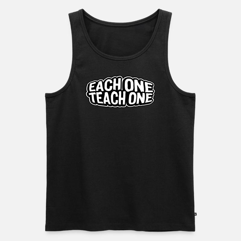 each one teach one - Männer Premium Bio Tank Top - Schwarz