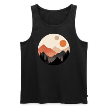 Mountains and two suns - Men's Premium Organic Tank Top - black - Front - Michal (187cm)