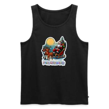 Rentierschlitten mit Weihnachtsmann - Männer Premium Bio Tank Top - Schwarz - Vorne - AI Model Male 178 light (178cm)