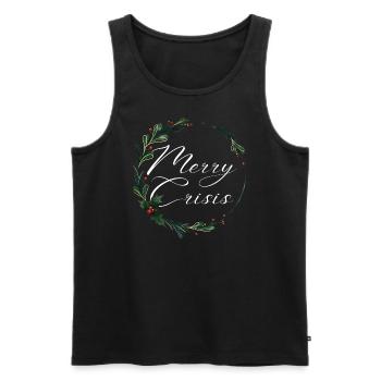 Weihnachten ugly Christmas merry crisis Spruch - Männer Premium Bio Tank Top - Schwarz - Vorne - Michal (187cm)