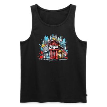 Urban Vibes Capot abstrait Graffiti Design - Débardeur bio Premium Homme - noir - Devant - AI Model Male 178 light (178cm)