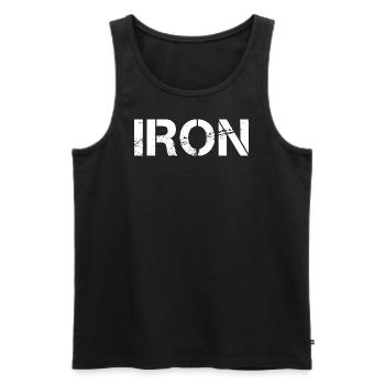 Bodybuilding Fitness Gym Iron - Männer Premium Bio Tank Top - Schwarz - Vorne - Michal (187cm)