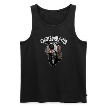 Schwalbe Tuning (braun / Rost) // Illustration - Männer Premium Bio Tank Top - Schwarz - Vorne - AI Model Male 178 light (178cm)