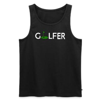 Golfer - Männer Premium Bio Tank Top - Schwarz - Vorne - AI Model Male 178 light (178cm)