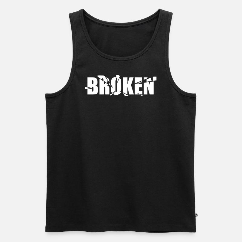 Broken - Gebrochen - Männer Premium Bio Tank Top - Schwarz