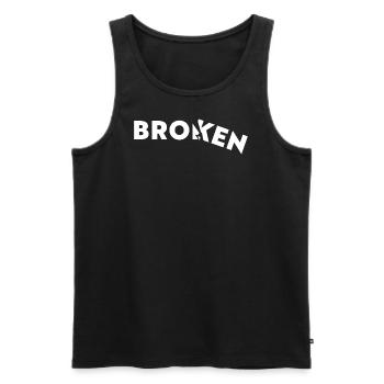 Broken - Gebrochen - Männer Premium Bio Tank Top - Schwarz - Vorne - AI Model Male 178 light (178cm)