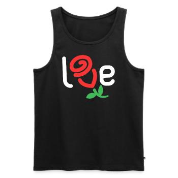 Love - Männer Premium Bio Tank Top - Schwarz - Vorne - Michal (187cm)