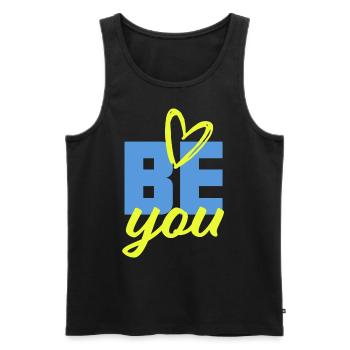 BE YOU - Selbstvertrauen Mut Kraft positiv - Männer Premium Bio Tank Top - Schwarz - Vorne - AI Model Male 178 light (178cm)