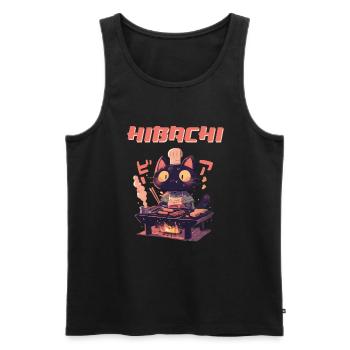 Hibachi Cat Chef - Men's Premium Organic Tank Top - black - Front - AI Model Male 178 light (178cm)