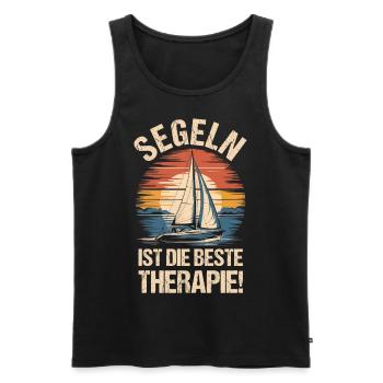 Segeln Therapie Retro Segelboot Skipper Segler - Männer Premium Bio Tank Top - Schwarz - Vorne - Michal (187cm)