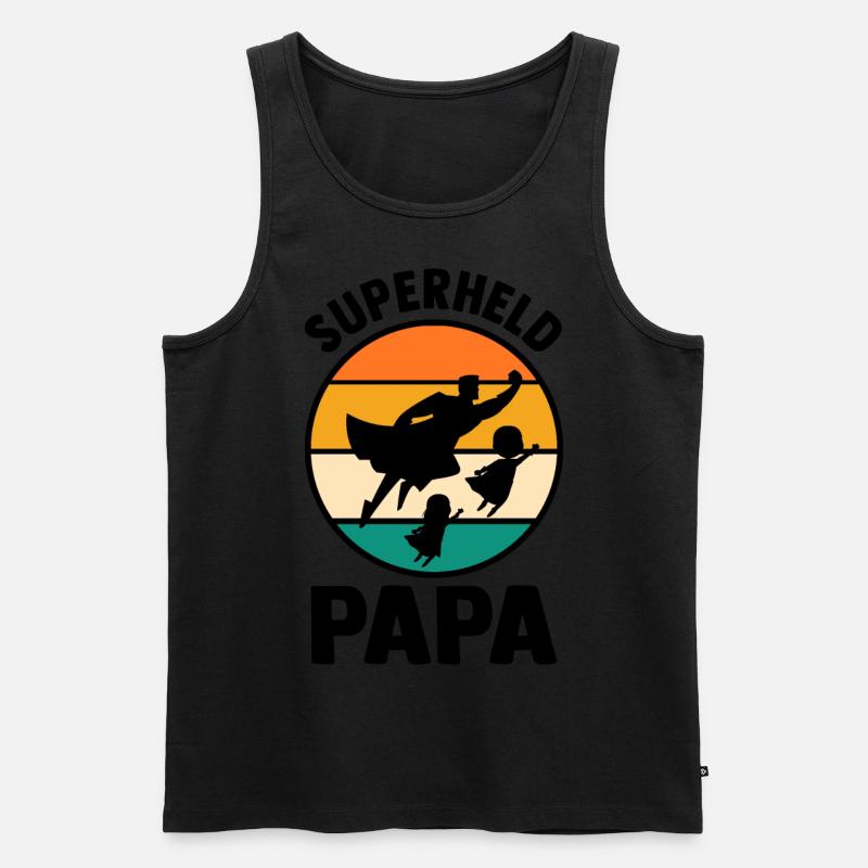 Vater Superheld Papa - Männer Premium Bio Tank Top - Schwarz