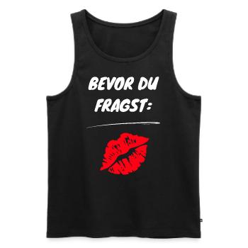 Flirt- Shirt für Party Fans und Singles. - Männer Premium Bio Tank Top - Schwarz - Vorne - Michal (187cm)