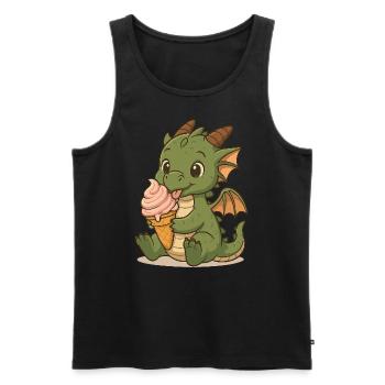 Eis statt Feuer - Männer Premium Bio Tank Top - Schwarz - Vorne - Michal (187cm)