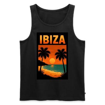 Ibiza - Strand, Sonne, Meer - Männer Premium Bio Tank Top - Schwarz - Vorne - Michal (187cm)