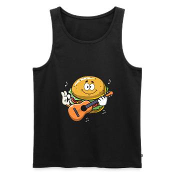 Gitarrist Gitarre Burger Musiker Musik Band Guitar - Männer Premium Bio Tank Top - Schwarz - Vorne - AI Model Male 178 light (178cm)