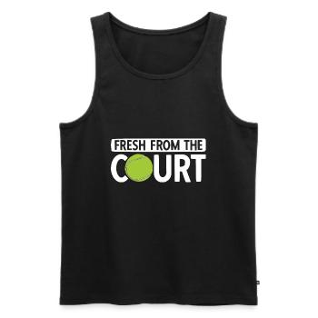 Tennisplatz Spruch Für Tennis - Männer Premium Bio Tank Top - Schwarz - Vorne - Michal (187cm)