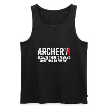 Bogenschießen Archery - Männer Premium Bio Tank Top - Schwarz - Vorne - AI Model Male 178 light (178cm)