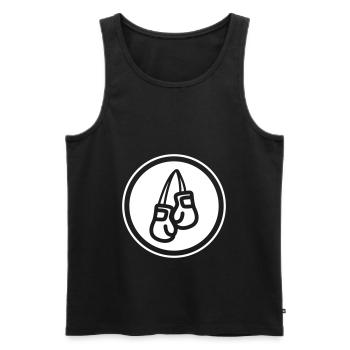 Symbole des gants de boxe - Débardeur bio Premium Homme - noir - Devant - Michal (187cm)