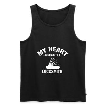 My heart belongs to a locksmith design - Men's Premium Organic Tank Top - black - Front - Michal (187cm)