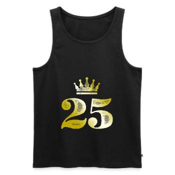 25 Zahl Krone Gold - Männer Premium Bio Tank Top - Schwarz - Vorne - Michal (187cm)
